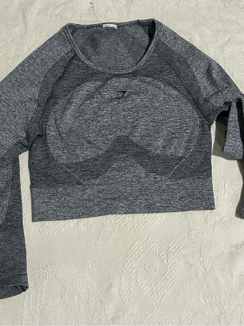 Gymshark Seamless Light gray Long Sleeve Crop Top - Gray